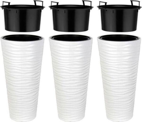 Omnipazar SO-KVT3 Kumsal Vazo Saksı Takımı 128 Litre Beyaz 3 Adet - Image 1