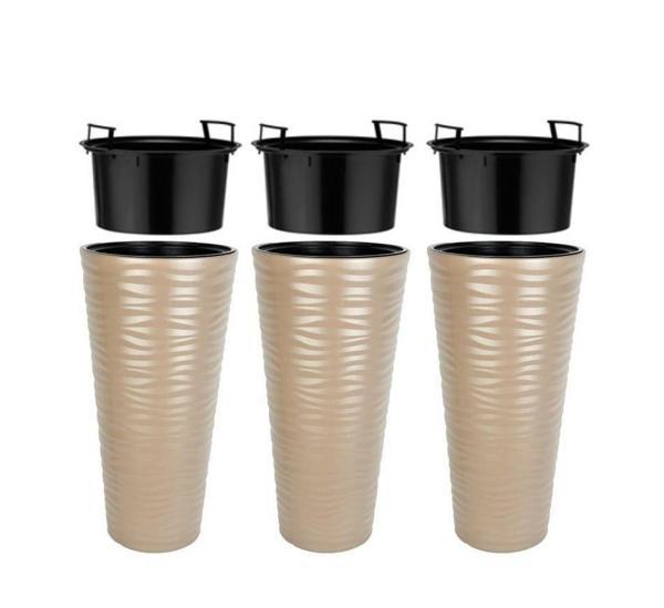 Omnipazar SO-KVT3 Kumsal Vazo Saksı Takımı 128 Litre Mocha 3 Adet - Image 1