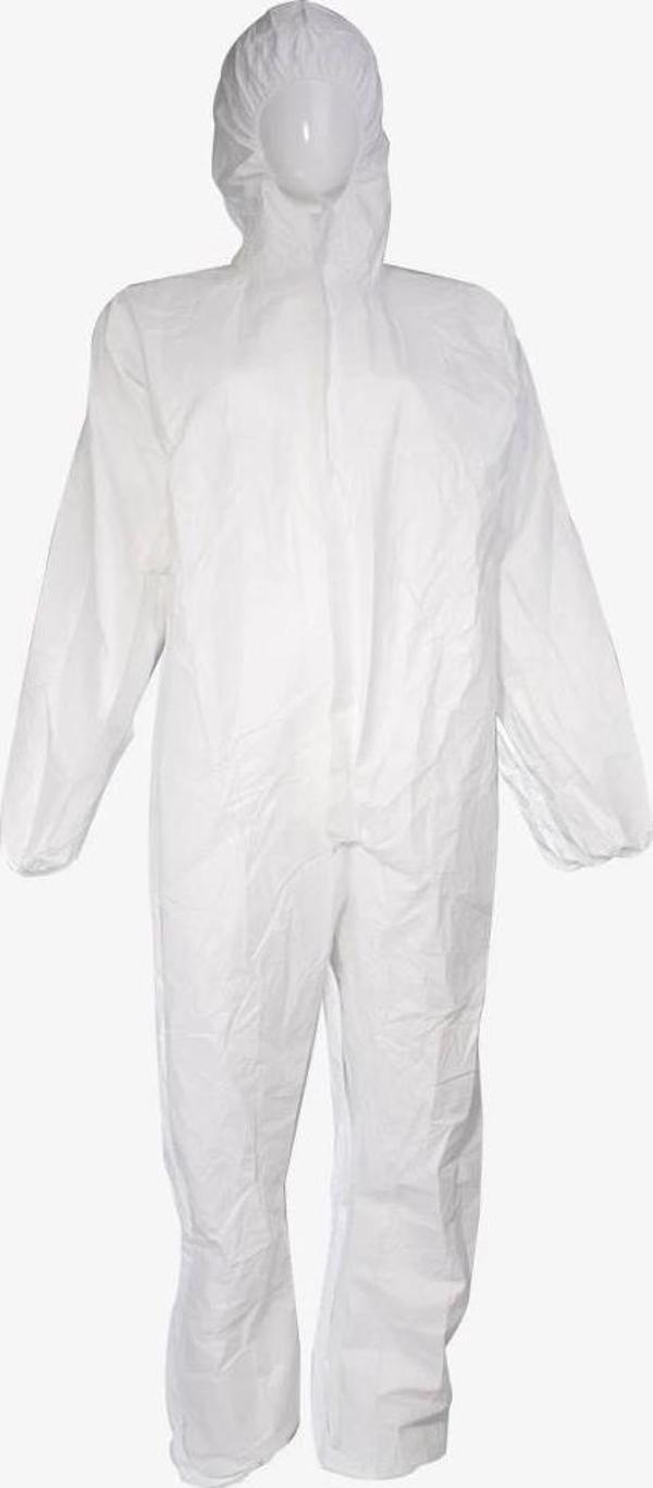 Tek Kullanımlık 55gr. Laminasyonlu Beyaz Tulum Boya Kimya Tamirat İşlerinde - Image 1