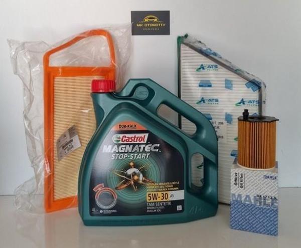 Castrol Peugeot 206 1.4 Hdi Yağ Bakim Seti ve castrol edge 5w30 4lt motor yağ 2023 üretim - Image 1