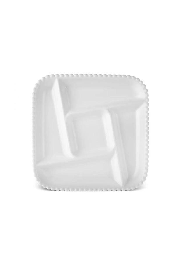 3D Home Carmen Perla 5 Bölmeli Kare Sunum Tabağı 27 Cm - Image 1