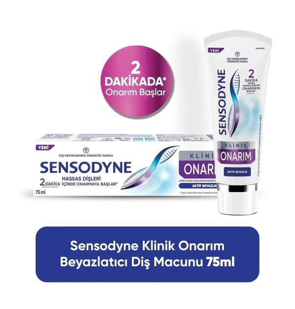 Sensodyne Klinik Onarım Aktif Beyazlık Diş Macunu 75 ml - Image 1
