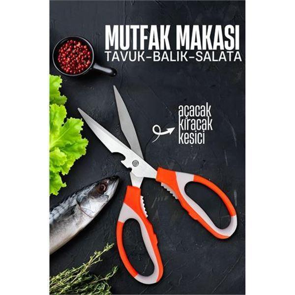 Mutfak Makası - Tavuk Kesme Makası Balık Temizleme Makası Salata Hazırlama Makası - Image 1