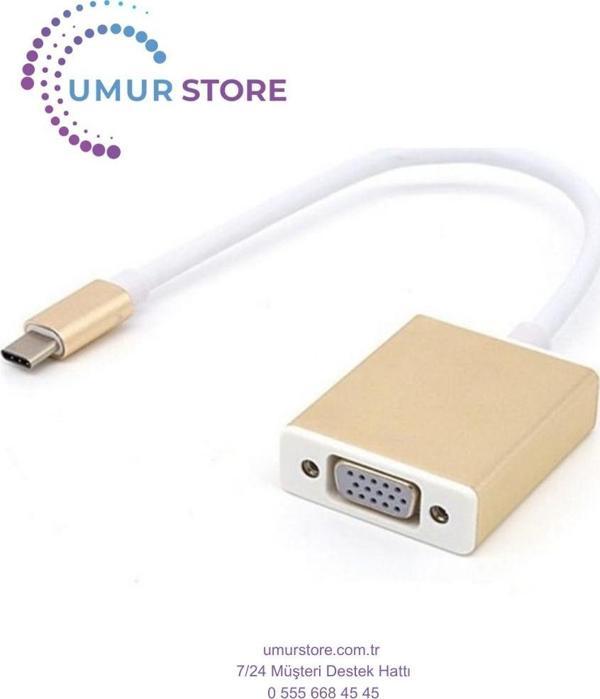USB 3.1 Type-C Giriş - VGA Çıkış Çevirici Kablo - Image 1