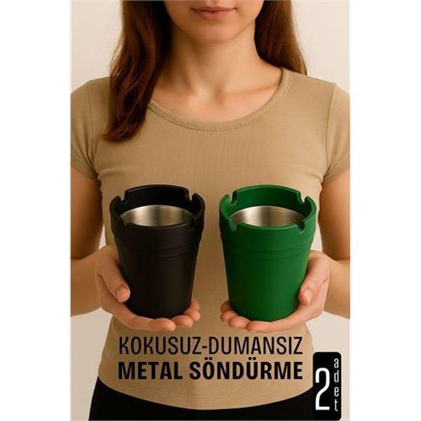 Kokusuz Dumansız Küllük - 2 li Küllük Seti Kafe Küllüğü Restoran Küllüğü Masaüstü Küllük - Image 1