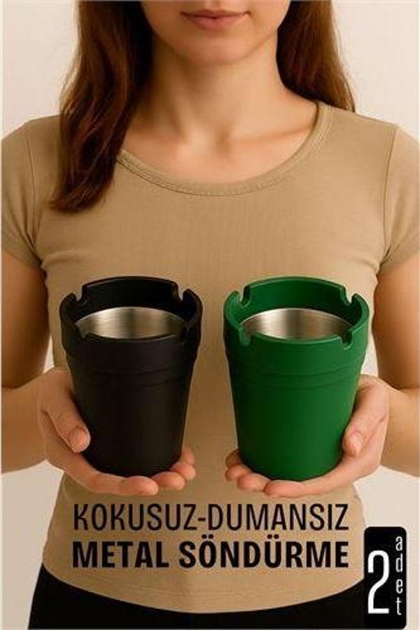 Kokusuz Dumansız Küllük - 2 li Küllük Seti Kafe Küllüğü Restoran Küllüğü Masaüstü Küllük - Image 1