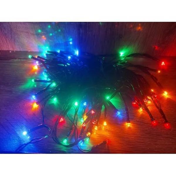 10m 100 Led Pilli 2 Kademeli RGB IŞIK Siyah Kablo - Image 1
