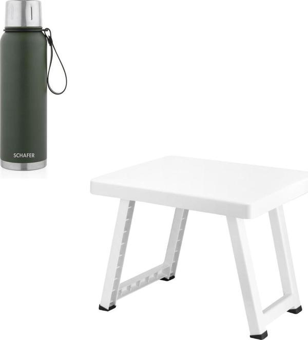 Çelik Termos 1000 ML Yeşil Renk ve Katlanır Kamp Sehpası - Image 1