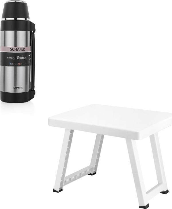 Çelik Termos 1500 ML İnox Renk ve Kamp Sehpası Katlanır Model - Image 1