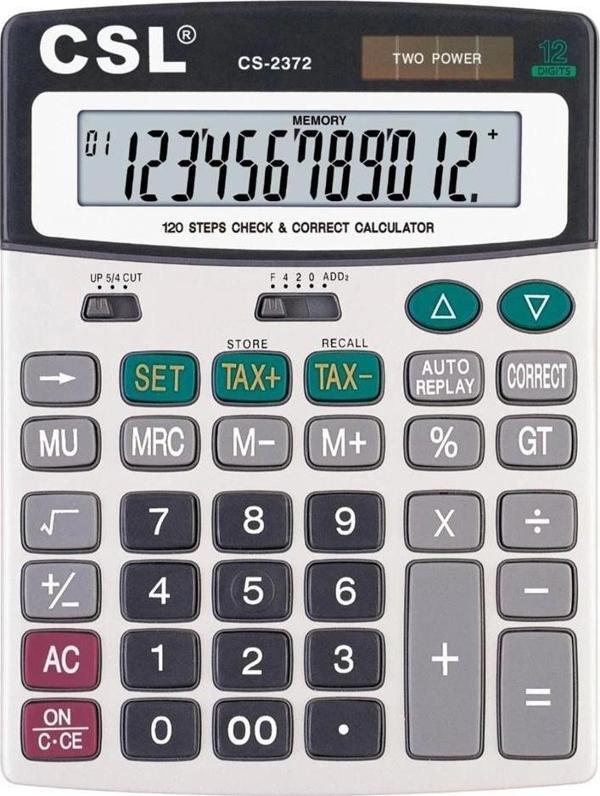 CSL CS-2372 12 Hane Masa Tipi İşlem Kontrollü Hesap Makinesi - Image 1