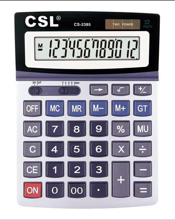 CSL CS-2385 12 Hane Masa Tipi Oynar Başlıklı Hesap Makinesi - Image 1