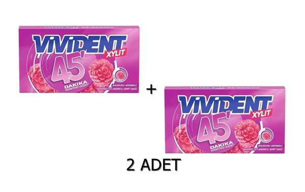 Vivident 45 Dakika Ahududu Aromalı Şekersiz-Tatlandırıcılı Şerit Sakız 26g - Image 1