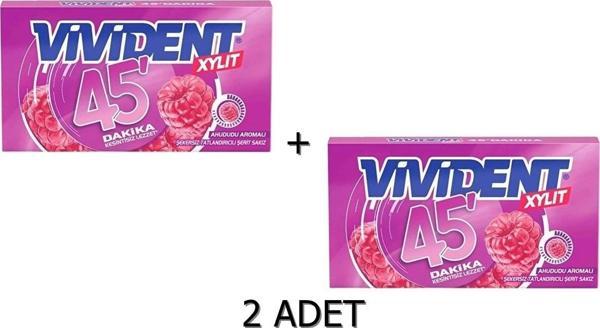 Vivident 45 Dakika Ahududu Aromalı Şekersiz-Tatlandırıcılı Şerit Sakız 26g - Image 1