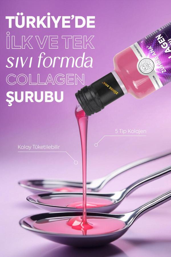 Zühre Ana 5 Tip Hidrolize Kolajen Peptit İçeren Collagen Şurubu - Image 1