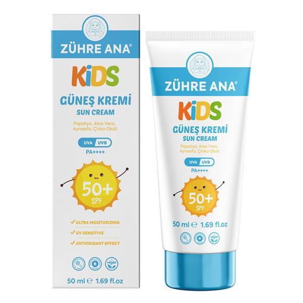 Zühre Ana Kids Çocuk Güneş Kremi Spf 50+ Uva Uvb Leke Karşıtı Yüksek Koruma + E Vitamini 50 Ml - Image 1