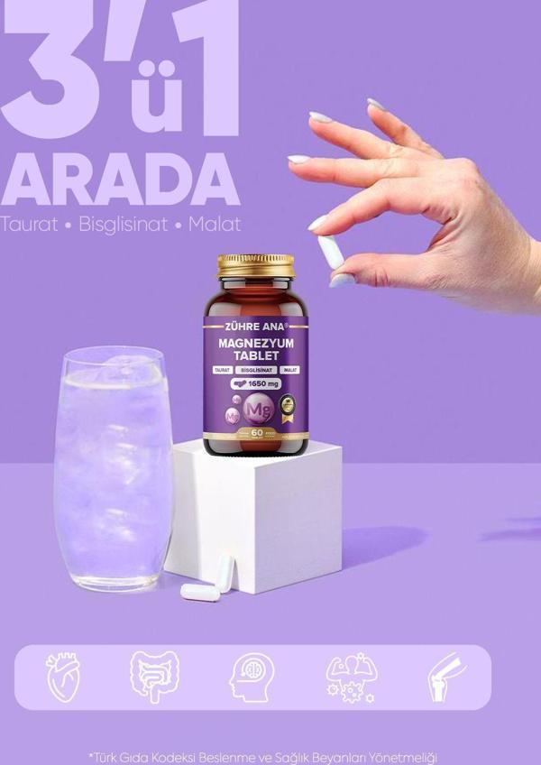 Zühre Ana Magnezyum Bisglisinat, Taurat, Malat 60 Tablet - Image 1