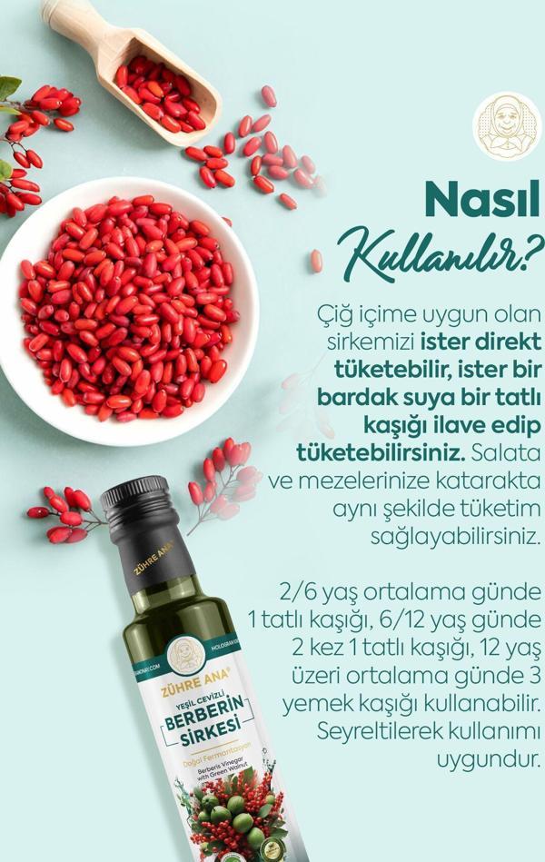 Zühre Ana Yeşil Cevizli Berberin Sirkesi Doğal Fermantasyon Berberis Vinegar With Green Walnut 500 Ml - Image 1