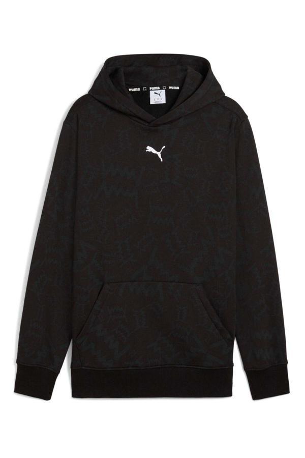 Puma 689536-01 Team Jaws Post Game Hoodie Kapüşonlu Erkek Sweatshirt Siyah - Image 1