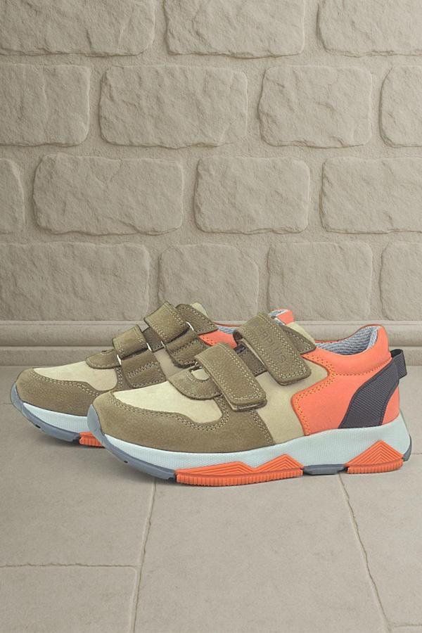 Rakerplus Hakiki Deri Kum Rengi Çocuk Sneakers Spor Ayakkabı - Image 1