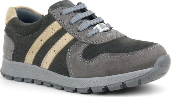 Rakerplus Deri Gri Kum Rengi Fermuarlı Sneaker Spor Ayakkabı - Image 1