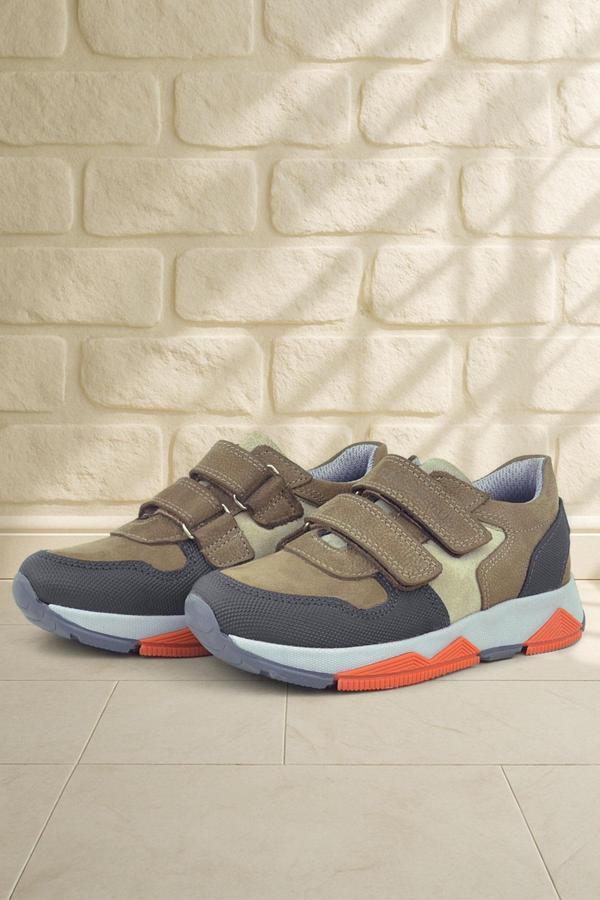 Rakerplus Hakiki Deri Kahverengi Çocuk Sneakers Spor Ayakkabı - Image 1