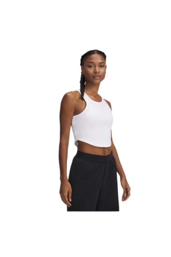 Under Armour Ua Rival Rib Tank 1389798-100 Kadın Beyaz Tişört - Image 1