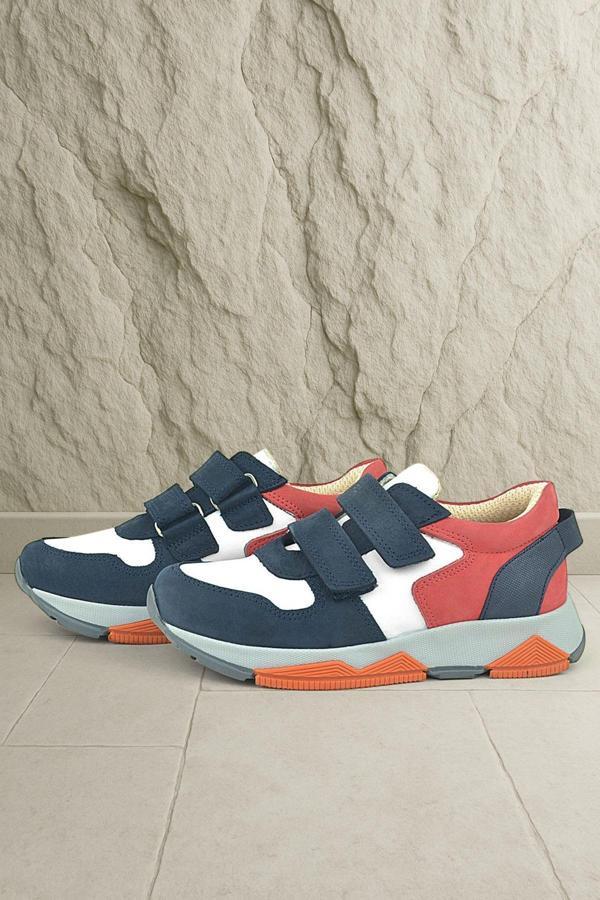 Rakerplus Hakiki Deri Lacivert Çocuk Sneakers Spor Ayakkabı - Image 1