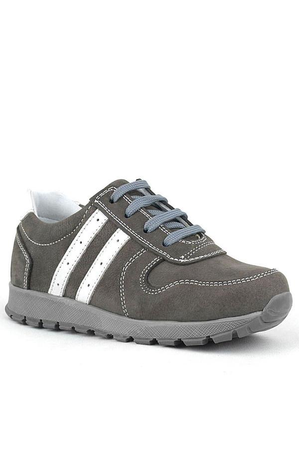Rakerplus Deri Gri Fermuarlı Spor Ayakkabı Sneaker - Image 1