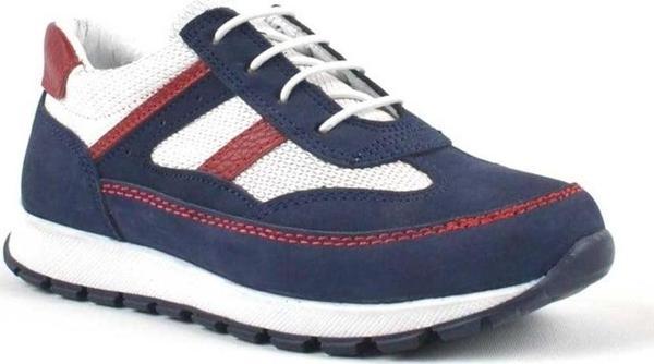 Rakerplus Hakiki Deri Lacivert Bağcıklı Erkek Çocuk Spor Okul Ayakkabı - Image 1