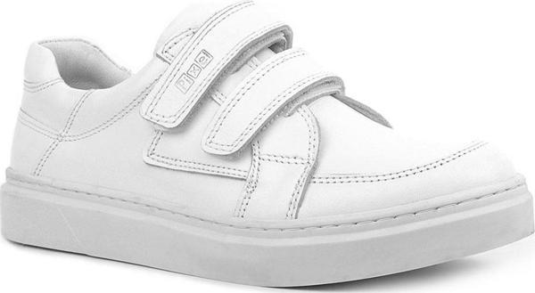 Rakerplus Hakiki Deri Beyaz Cırtlı Genç Erkek Spor Ayakkabı - Image 1