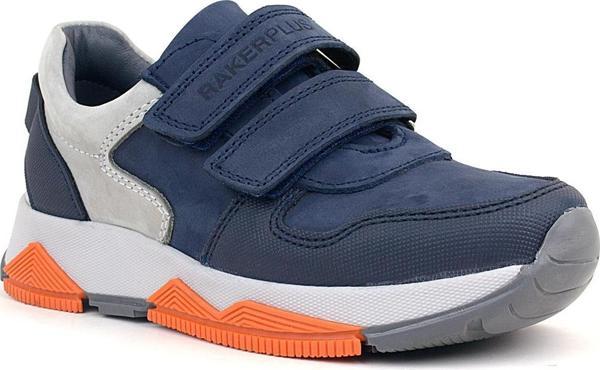Rakerplus Hakiki Deri Lacivert Gri Çocuk Sneakers Spor Ayakkabı - Image 1