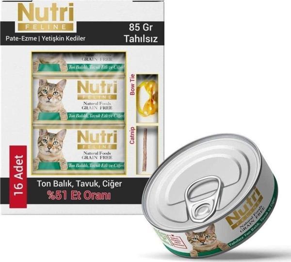 Nutri Feline Ton Balık,tavuk Ve Ciğer Kedi Konservesi 16x85 Gr - Image 1