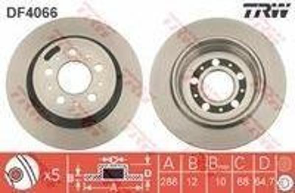 ARKA FREN AYNASI VOLVO S60 (01-10) S70 (01-05) S80 (98-06) XC70 (00-07) (288x12x5DL) (DELYKLY) 986478495-DF4066 - Image 1