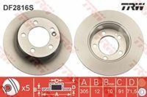 FREN DİSKİ ARKA (ADET) MASTER III 20102.3DCI-MOVANO B 20102.3CDTI(305x12x91x71.5x5D)(ÇİFT TEKER) - Image 1