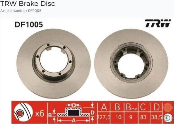 ÖN FREN AYNASI R12 -TOROS R5 (75/85) (228x10x6DL) - Image 1