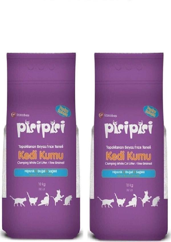 İnce Taneli Topaklaşan Kedi Kumu 10 Kg x 2 Adet - Image 1