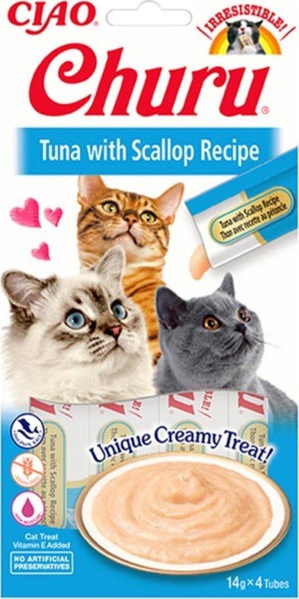 Ciao Churu Püre Ton & Taraklı Kedi Maması 4 x 14 gr - Image 1