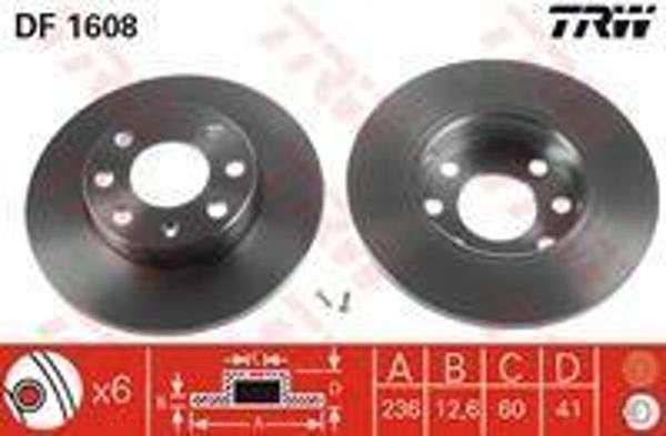 ÖN FREN AYNASI CORSA B-ASTRA F-VECTRA A-ASCONA C-COMBO B(94-01) (236x13x4DL DOLU) - Image 1
