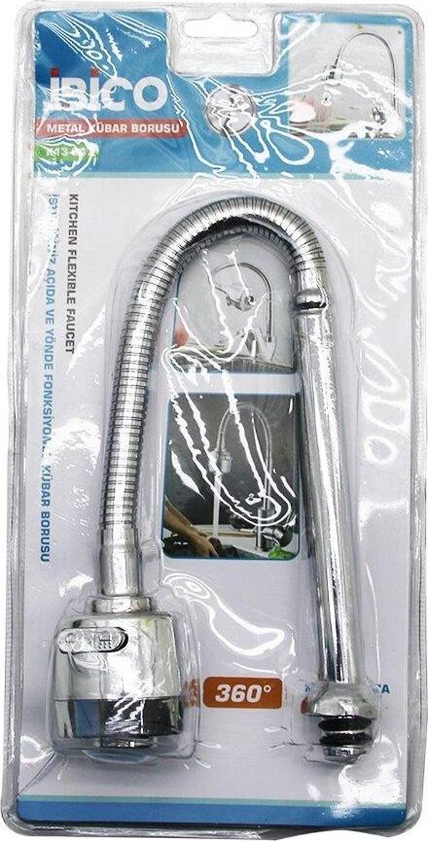 METAL  KUBAR - BATARYA BORUSU  KROM TOPAÇ BAŞLIK= KADEMELİ   360 DERECE YAYLI   ANTİ TWİST  VAKUMLU AMBALAJ (4401) - Image 1