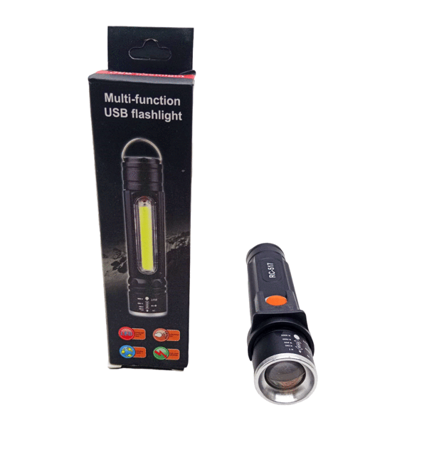 ZOMLU USB ŞARJLI EL FENERİ METAL KASA (4401) - Image 1