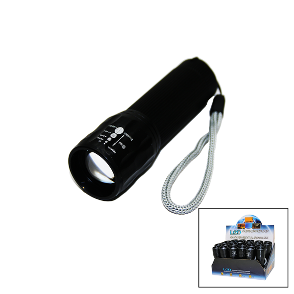 LED GOLD ORION HIGHLIGHTING ALUMİNUM FLASHLİGHT PİLLİ ZOOMLU EL FENERİ METAL KASA (4401) - Image 1