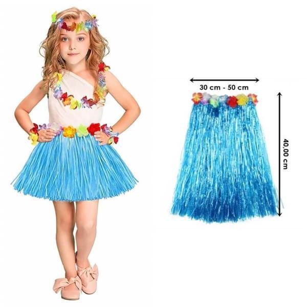 Hawaii Hula Eteği Mavi Renk 40 cm (4401) - Image 1