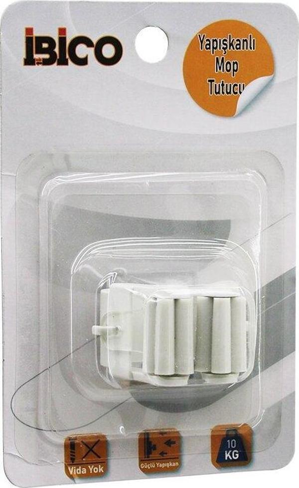 PLASTİK   MOP SAP TUTUCU - ASKI   YAPIŞKANLI MONTAJ= ŞEFFAF PVC PLAKA  10KG. TAŞIMA (4401) - Image 1