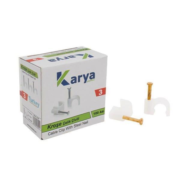 KROŞE 3 NUMARA ÇELİK ÇİVİLİ 7 MM (2*1.5 - 3*1.5 TTR KABLOLAR İÇİN) 100LÜ POŞET KARYA (4401) - Image 1
