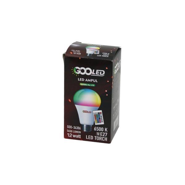 12W KUMANDALI RGB=RENKLİ LED AMPUL E27 5450 LUMEN 6500K 15000 SAAT ÖMÜR (4401) - Image 1