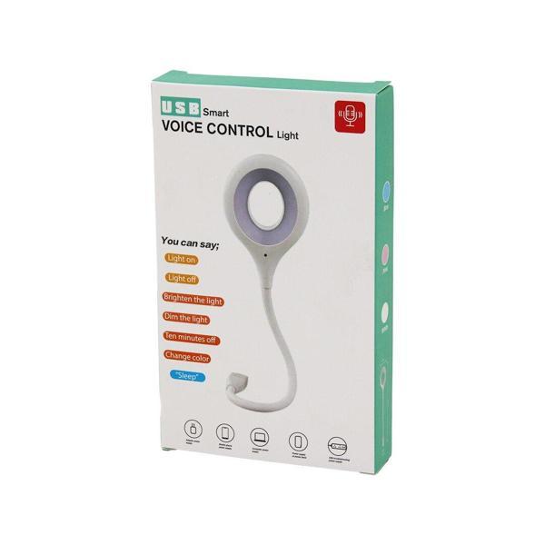 USB SMART VOICE CONTROL LİGHT SESLİ IŞIK AYARLI MİNİ YUVARLAK USB 16 LEDLİ LAMBA AKROBAT KOLLU 2W 5V-0.5A (4401) - Image 1