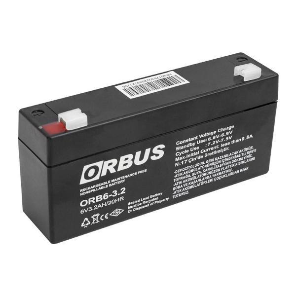 AKÜ 6 VOLT 3.2 AMPER ORBUS ORB6-3.2 ( 135 X 33 X 60 MM ) (4401) - Image 1