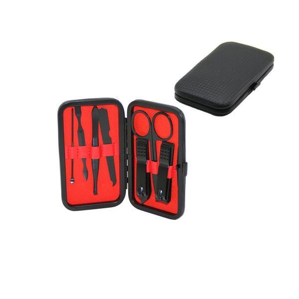 7 PCS - SİYAH MANİKÜR - PEDİKÜR SETİ SİYAH CÜZDAN MODELİ ÇANTALI (4401) - Image 1