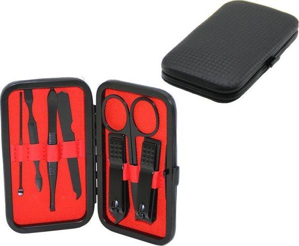 7 PCS - SİYAH MANİKÜR - PEDİKÜR SETİ SİYAH CÜZDAN MODELİ ÇANTALI (4401) - Image 1