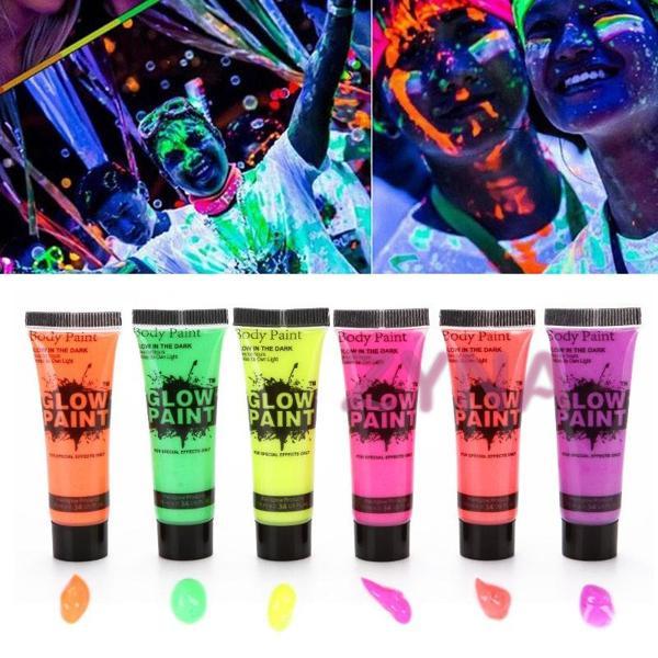 Neonlu Glow Parti Yüz Boyası 6 Renk 6 Adet (4401) - Image 1